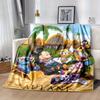 1pc Aulani Mickey Minnie Goofy Pluto Lilo Stitch Beach Blanket Home Decor, Couch Throw, Outdoor, Gift, Flannel, Bedroom, Living Room, Travel