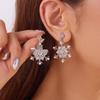 European & American Christmas Snowflake Earrings: Women's Fashion Diamond Pearl Studs