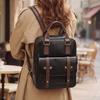 Vintage PU-Rucksack für Damen mit verstellbaren Trägern und Frontklappendesign Klassische Schultasche für Arbeit und täglichen Gebrauch
