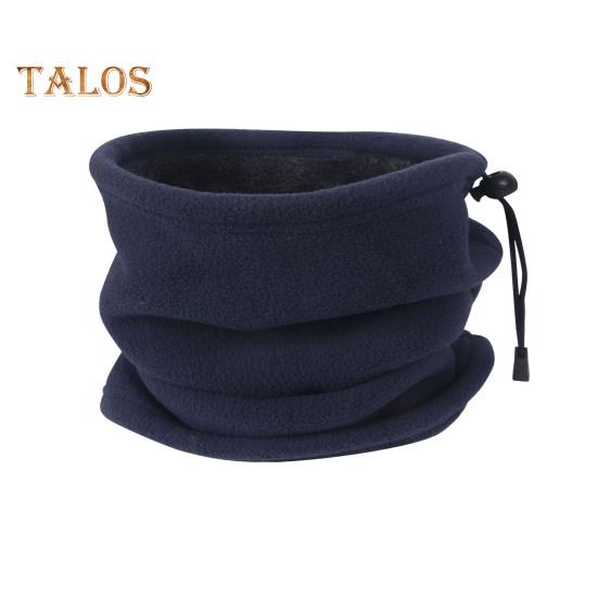 

Мужской шарф, зимний флисовый подклад, однотонный шарф с регулируемым шнурком, утолщенный бархатный теплый шейный платок темно-синий