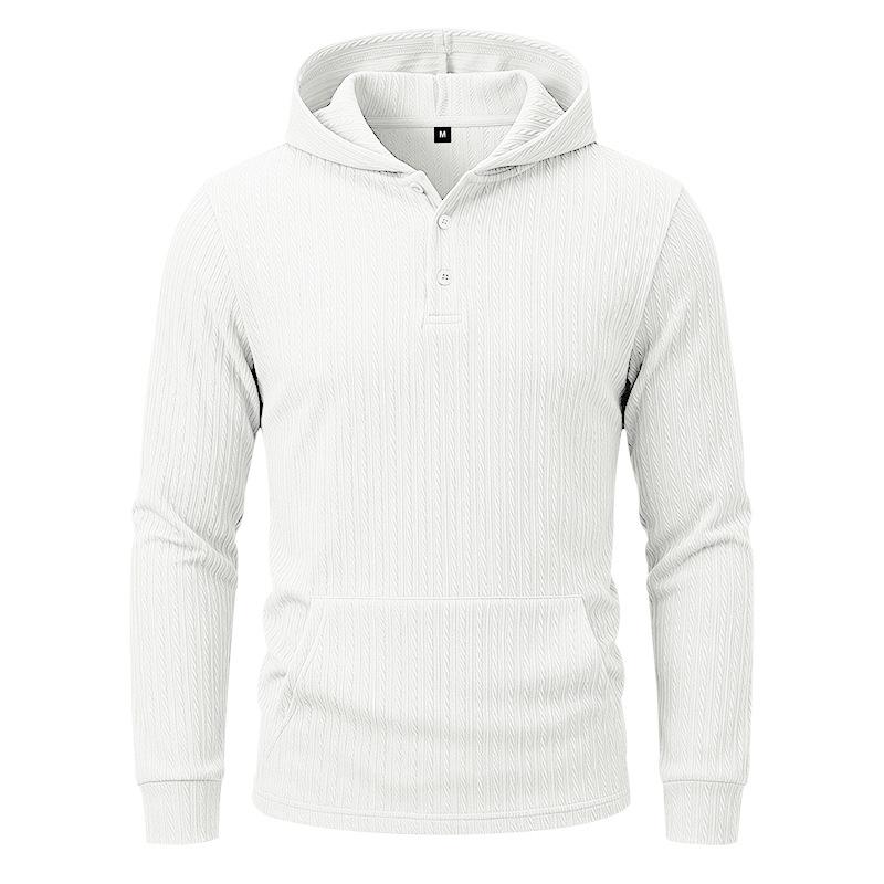 Pánská mikina s kapucí, dlouhým rukávem, pruhovaná, ležérní, pullover
