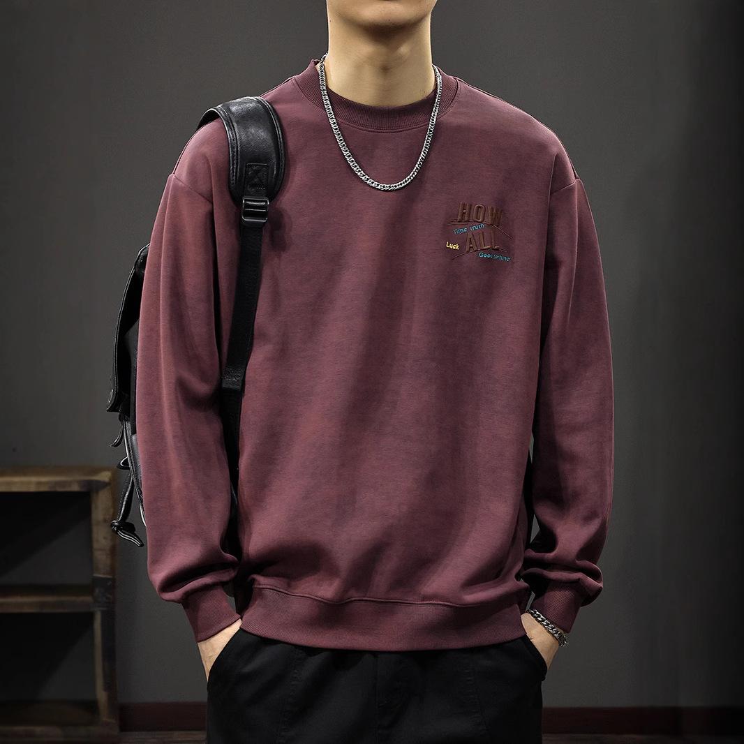 Осенний американский ретро-печатный мужской свитер с буквенным принтом — фото 5