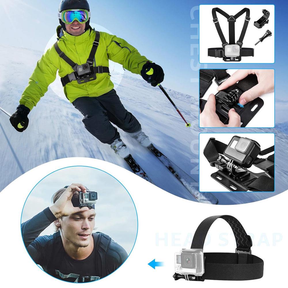 45-in-1 Wasserdichtes GoPro Sportkamera Zubehör Set mit Brustgurt für GoPro DJI Xiaoyi SJCAM