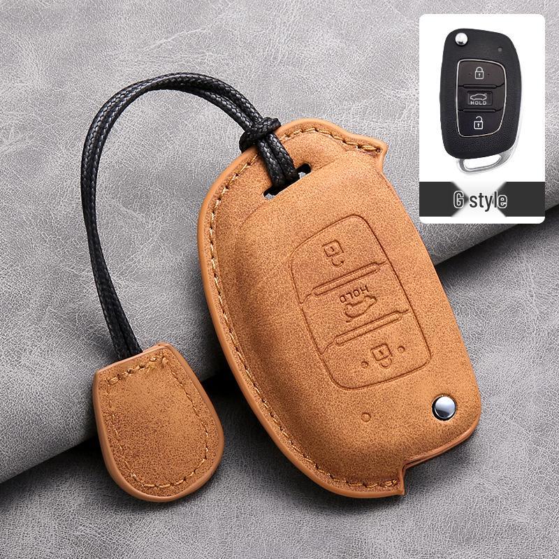 Nyckelfodral i läder för Hyundai: Kompatibel med IX35, Elantra, Mistra, Veloster, IX25, Verna