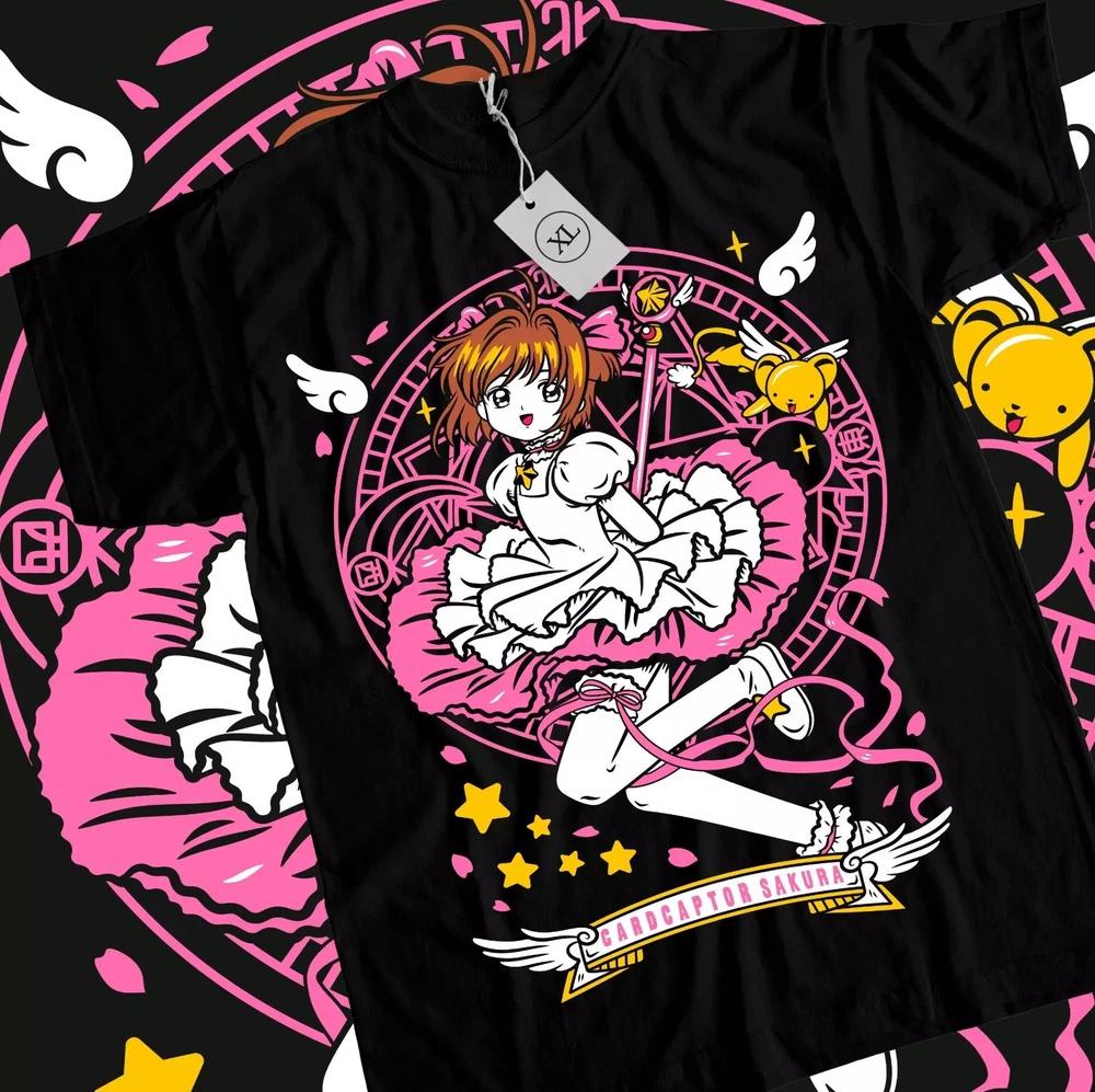 Caraptor Sakura Tshirt Waifu Kerochan Kawaii Anime Unisexga Tshirt Black S