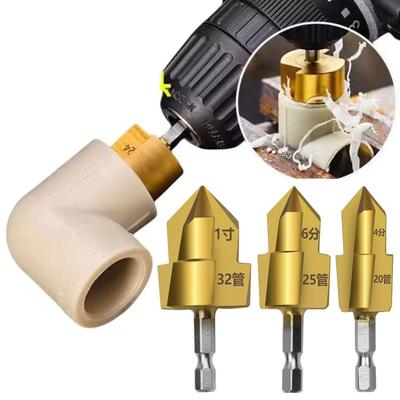 Vylepšený tříbřitý PPR zvedací vrták šestihranná stopka 20/25/32mm stupňovitý vrták titanem pokovený nástroj pro připojování vodovodních trubek