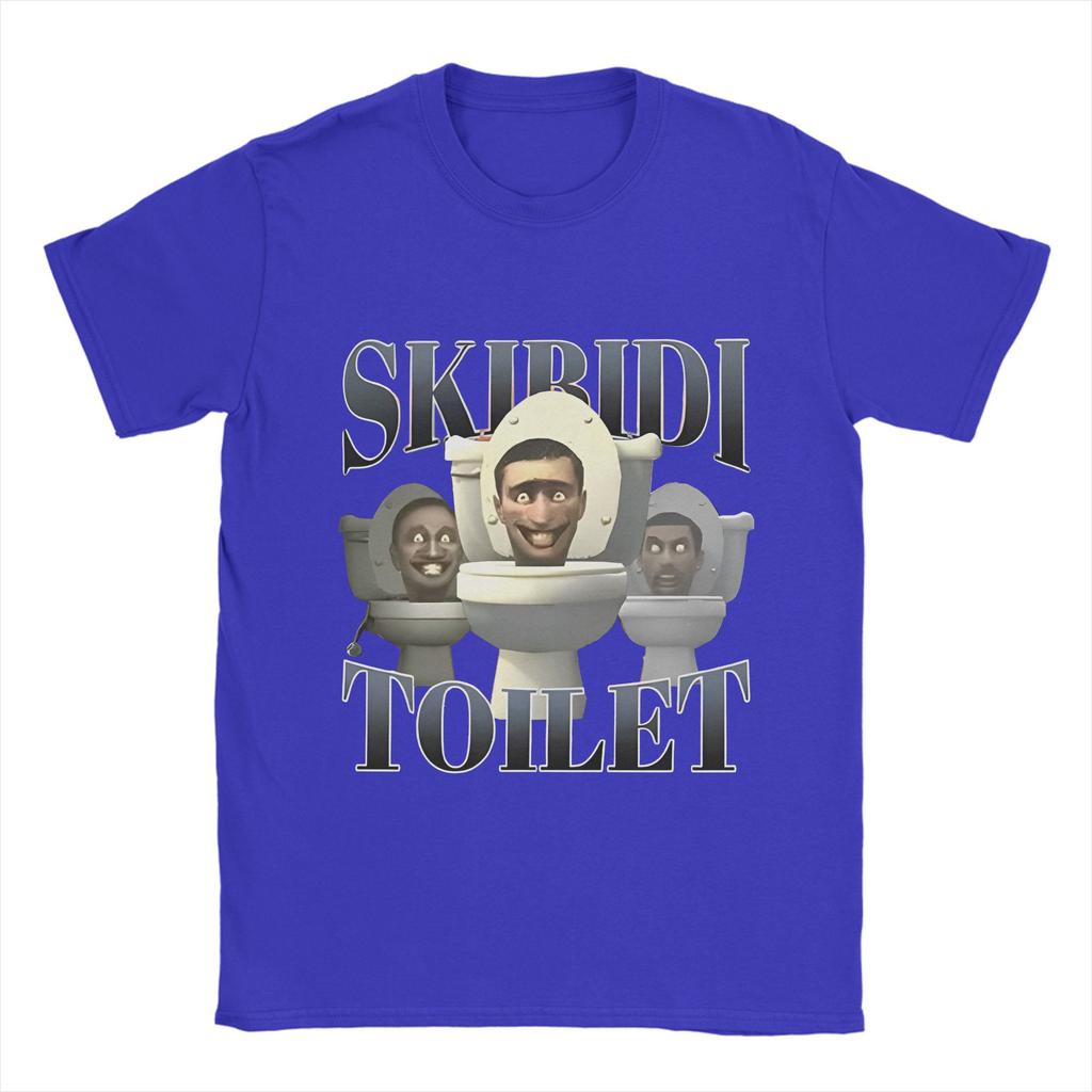 Skibidi Toilet Lustiges Meme Herren T-Shirts Verrückte T-Shirts Kurzarm Rundhals T-Shirts Reine Baumwolle Sommeroberteile