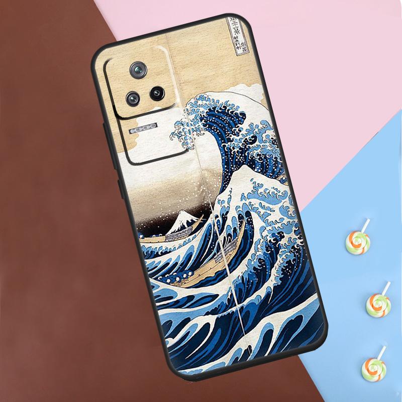 Japanese Great Wave of Kanagawa Case For POCO X6 Pro X3 X4 X5 F5 Pro F3 M5s Cover For Xiaomi 13T 14 13 Pro 11T 12T 12 Lite
