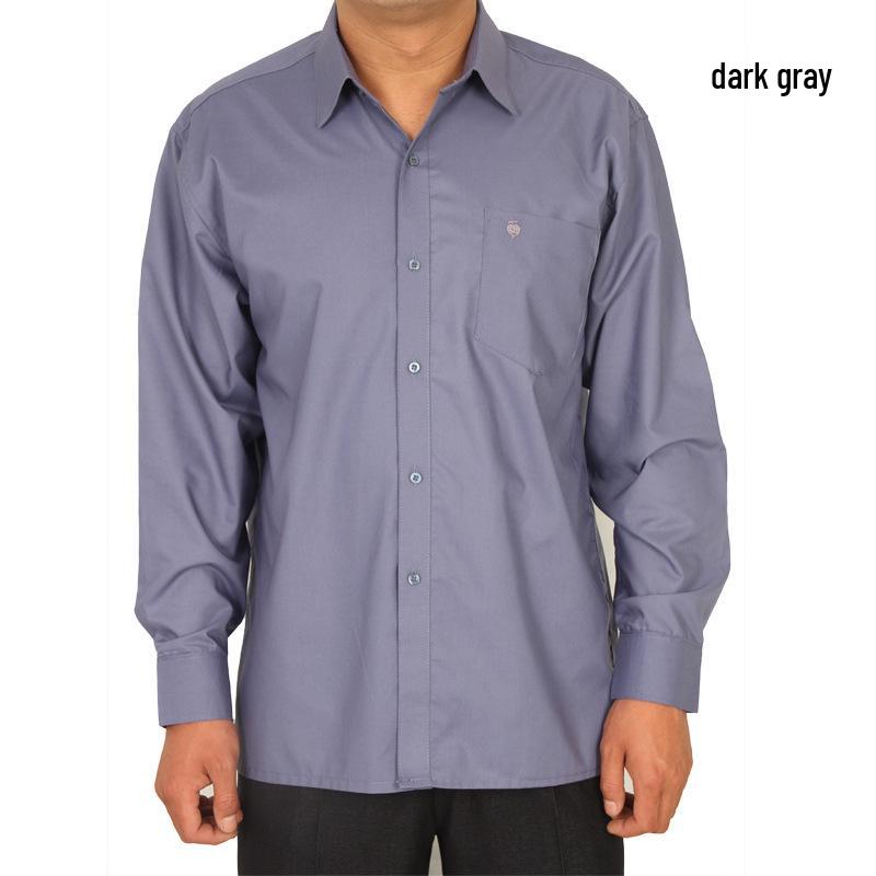 Men's Summer Loose Cotton Shirt for Middle-aged and Elderly