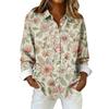 Women's Fashionable Casual Printed Long-Sleeved Button-Up Shirt