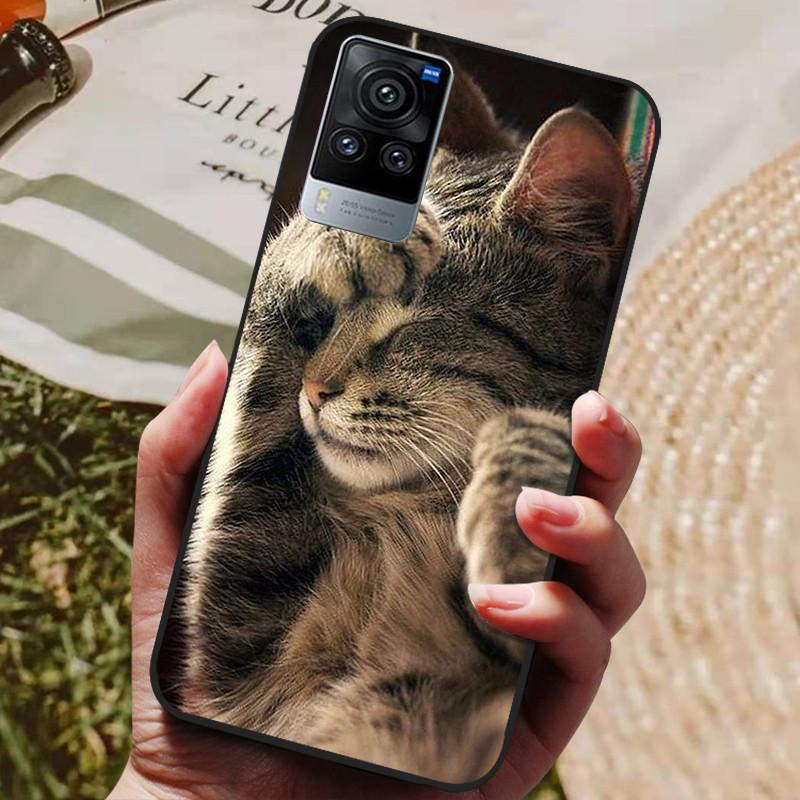 For Vivo X60 Pro Global Version Case Cat Wolf Painted Soft Silicone Phone Cases for Vivo X60 Pro Back Cover X60Pro V2046 Coque