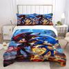 Exquisite 3D Sonic Pillowcase & Duvet Cover Set Patterned Anime Bedding for Bedroom Decor Ideal Gift for Anime Lovers