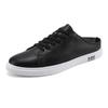 New Summer Mens Casual Leather Shoes Slip on Half Shoes for Man Breathable Flats Personality Man Slippers Handmade Muller Shoes
