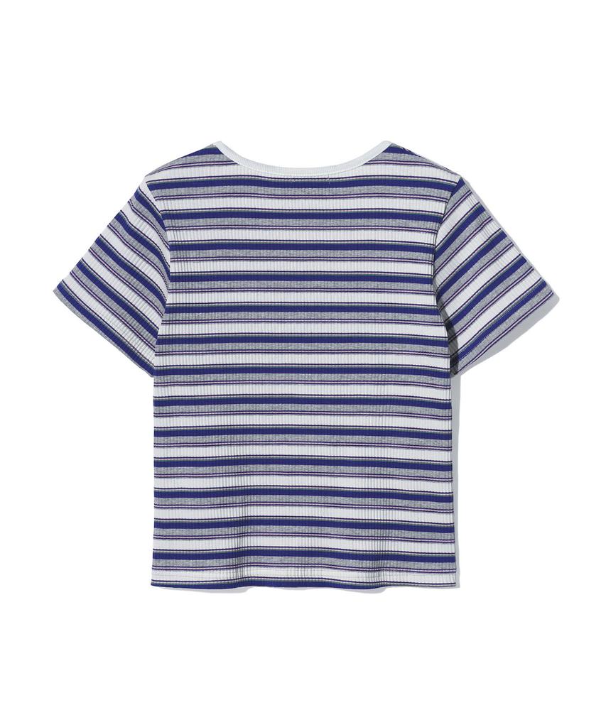 UCLA Women'S Square Neck Multi-Stripe Short Sleeve T-Shirt [Navy] (Uc4Stc1)