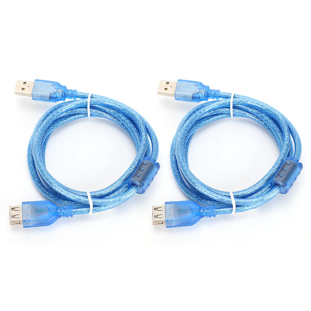 2Pcs Extension USB 2.0 Cable Male To Female Extender Data Adapter Cord 1.5Meters