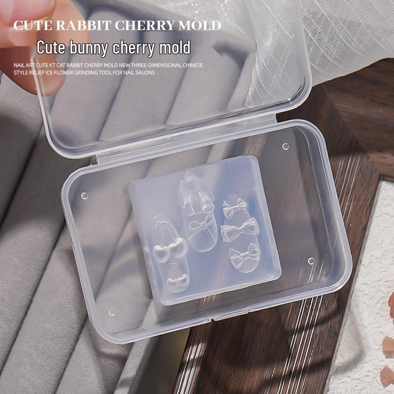 

Силиконовые формы для дизайна ногтей: Милые 3D Кролик, Вишня, Бантик Дизайны для DIY Ювелирных Изделий