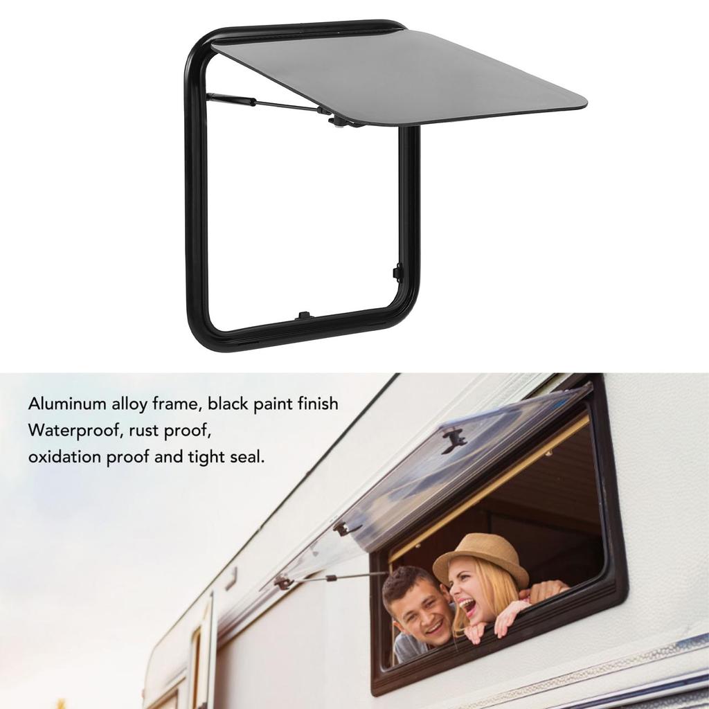 16 X 20in RV Window Rounded Corner Double Layer Acrylic Hydraulic Support Rod Privacy Protection for Caravan Trailer