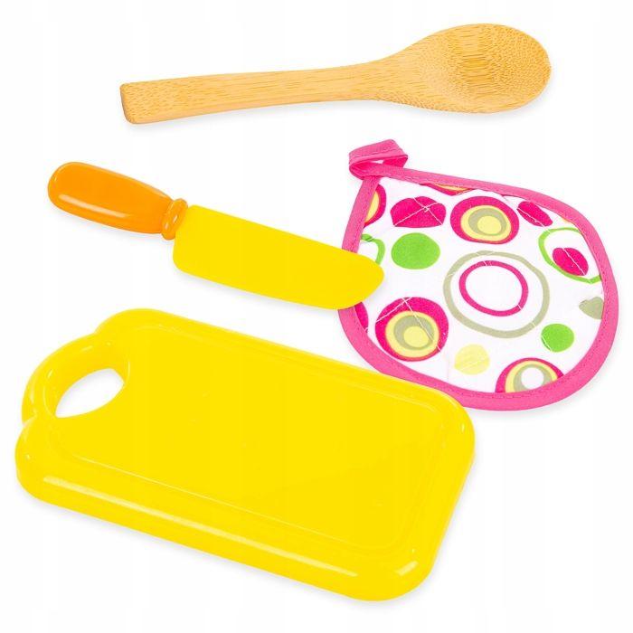 Coffret Petit Chef 24 pièces: casseroles métal, légumes à scratch, tablier et toque - Kinderplay (KP1570)