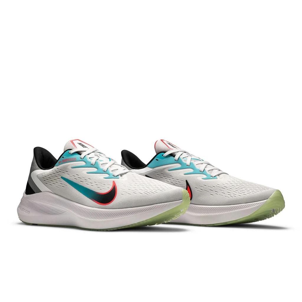 Nike Air Zoom Winflo 7 'Flash Crimson Aqua' (Unisex) Summit White / Flash Crimson / Oracle Aqua / Black Running Shoes CJ0291 100