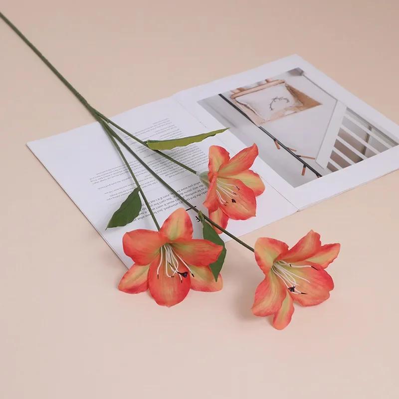 

Artificial Flowers Silk Lilies Branches Green Plant Floral Wedding Decoration Simulation Flower Pink Lily Auditorium Decoration