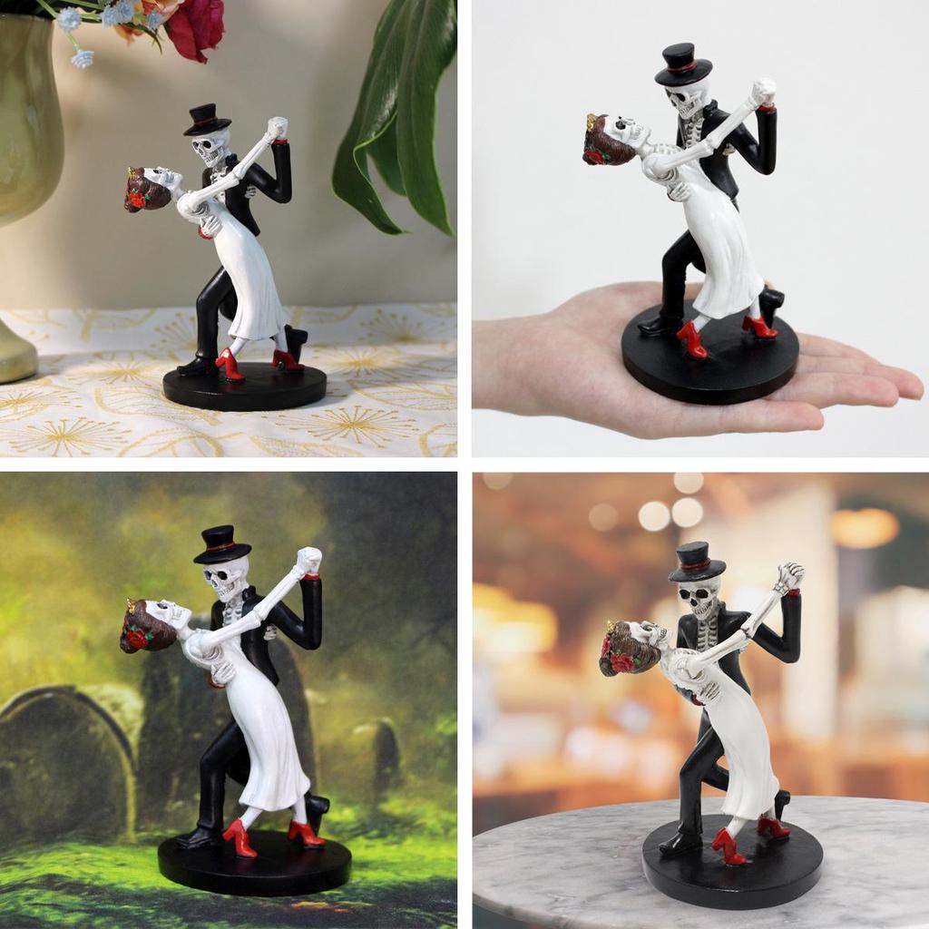 Resin Skull Lovers Halloween Desktop Decoration