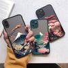 Japanese Aesthetic Mount Fuji Landscape Map Phone Case For iPhone 16 11 XR XS 13 12 14 15 Pro Max Mini SE2 7 8 Plus Shockproof