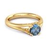 London Blue Topaz Elegant Bypass Solitaire Ring - 925 Sterling Silver Gold Vermeil