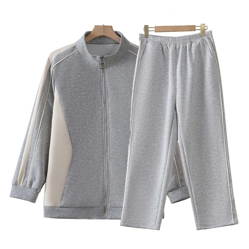 Elegantní nadměrné soupravy pro ženy Vintage oblečení Jaro Podzim Nadměrná dámská dvoudílná souprava