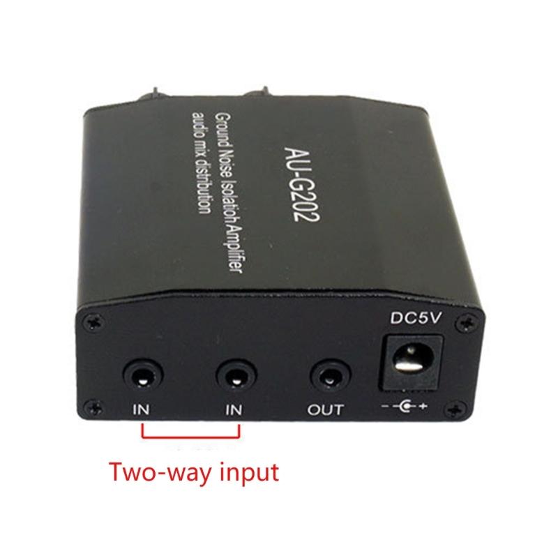 2-In-2-Out 3.5mm Stereo Headphone Mixer with Sound Control Computer Game Speakers Headphones 2-In-1 Auditory Mixer