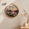 Handmade Wall Hanging Decor Memorial Embroidery Kit for Beginners Pre-Stamped Pattern Starter Creative Crafting Needlepoint with Hoop Threads,