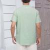 Summer New Men's Lightweight Cotton Linen Short Sleeve Henley Neck T-shirt - Breathable Casual Solid Color Tops Basic Style Tees