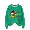 Women's Christmas Print Cardigan Long Sleeve Round Neck Knit Top