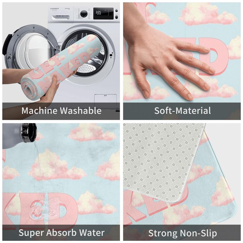 Get Naked Colorful Doormat Non-Slip Entrance Bathroom Kitchen Door Floor Mat  Garage Carpet Rug