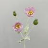 Flocked Poppy Silk Flower - 4-Head Single Stem for Wedding & Home Décor Vase
