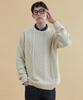 Plack Cable Basic Round Neck Knit Ivory