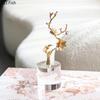Golden Branches and Birds Ornaments Crystal Base Desk Decoration Crafts Gold-plated Flower and Bird Statue Room Aesthetic Decor