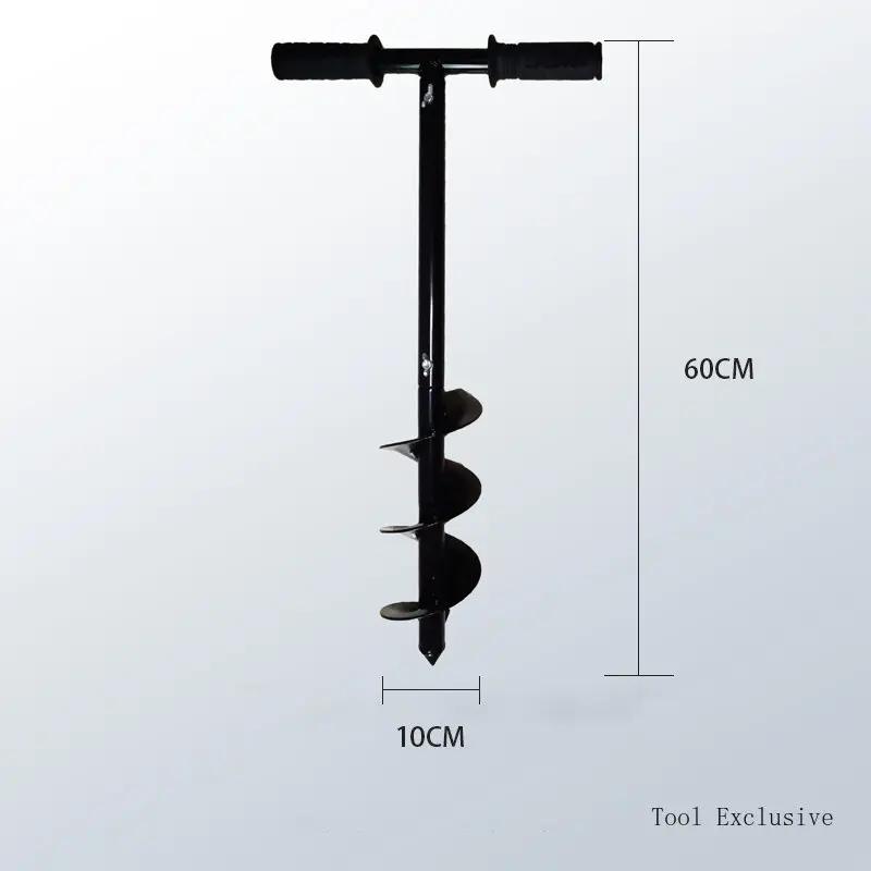 Burghiu Manual pentru Găuri de Stâlpi, cu Bit în Formă de T și Mâner Anti-Alunecare, pentru Săpat Rădăcini de Buruieni, Plantat, Cultivat Adânc