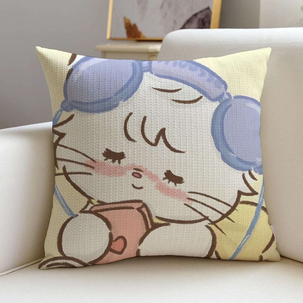 Cute MmikkoS Cushion Cover Breathable and skinfriendly linen pillowcase square removable and washable cushion