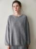 Women's Cashmere Sweater - Solid Color Loose Pullover, Long Sleeve, Korean Style for Autumn & Winter