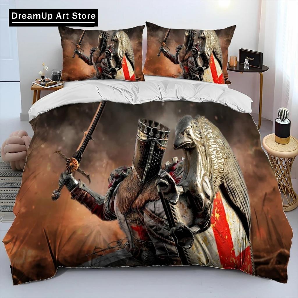 Cavalier Tempelriddare Korsfarare Sängkläder Påslakan Sängset Täcke Örngott Enkelsäng Dubbelsäng Queen Size King Size Pojkar Vuxen