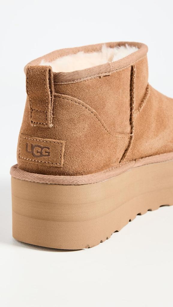[UGG] Classic Ultra Mini Platform Sheepskin Boots for Women, Thick Sole, Chestnut, Size 25.0 cm