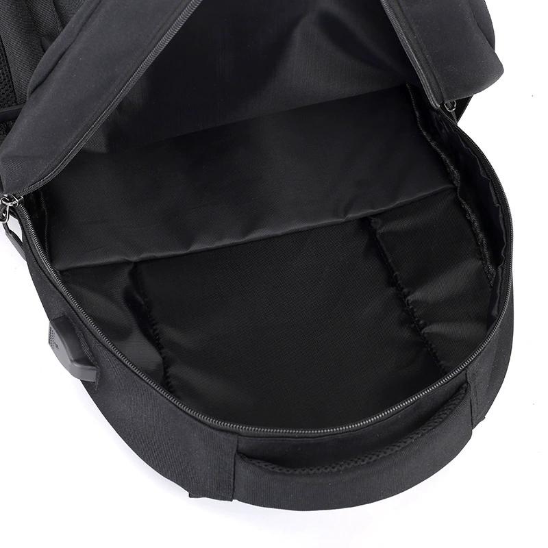 Einfarbiger wasserdichter Rucksack mit Fronttasche, Großer Laptop-Reise-Schulrucksack, USB-Ladeanschluss, Lässiger Tagesrucksack für den täglichen Gebrauch im Freien