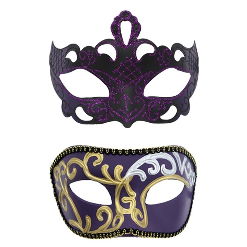 Couple Masquerade Mask for Women Men Halloween Half Face Mask Masquerade Eye Mask for Masquerade Halloween Wedding Prom