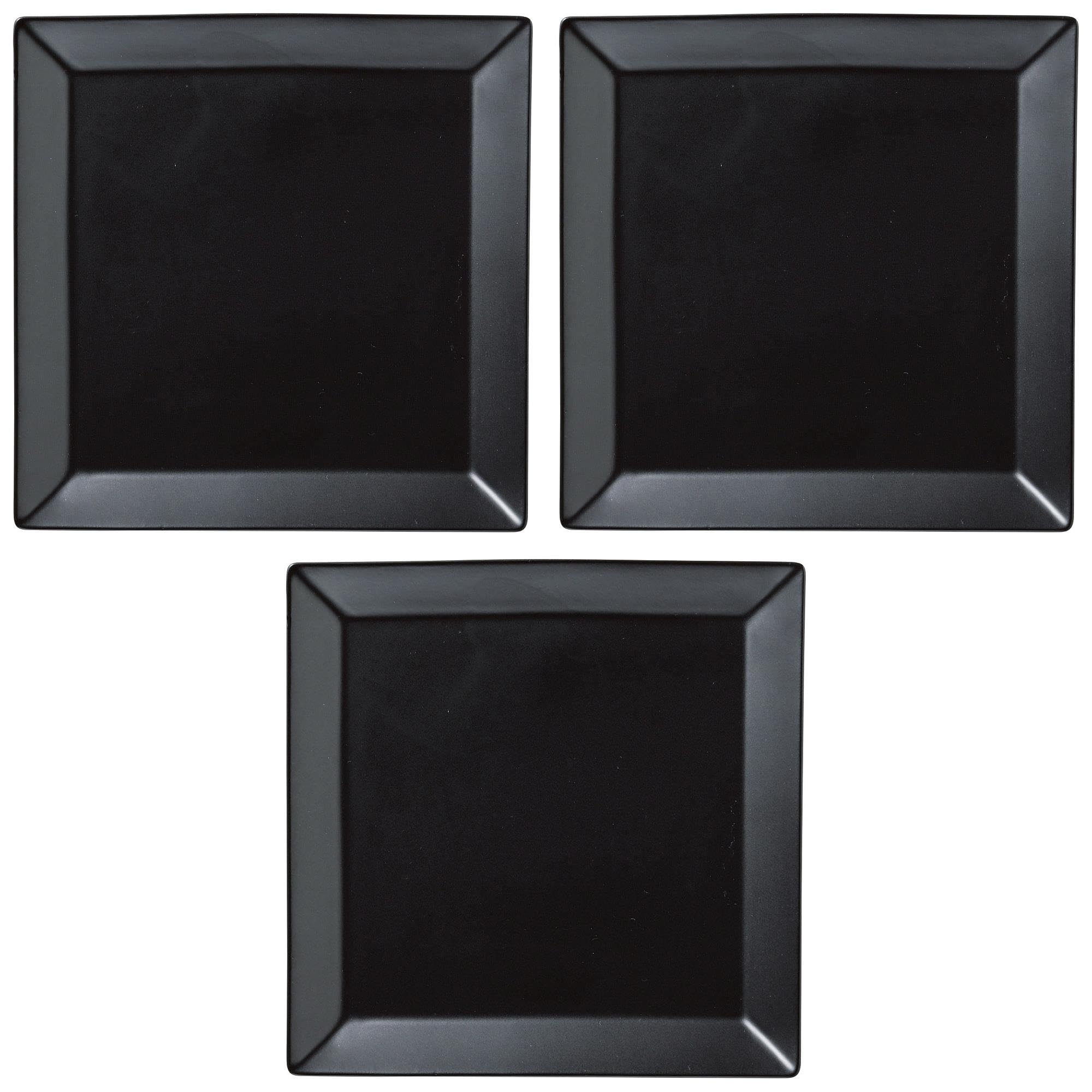 

Set of 3 19cm Square Black Plates x x Medium Plates by Setomonohonpo [19.5 19.5 1.5cm] Western-style чёрный