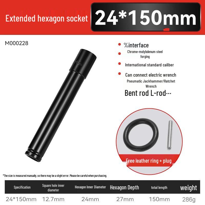 Set de socluri prelungite hexagonale pentru bormașină, pistol cu aer comprimat – Mărimi 8-34