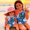 Costume da bagno intero per bambina Estate Stampa Hawaiana Costumi da bagno Bambini Moda Casual Manica a volant Abbigliamento da spiaggia Costume da bagno per bambini