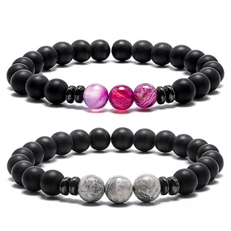 JYL TS Bracelet Couple's  Textured Beaded Enhances Connection & Shared Luck