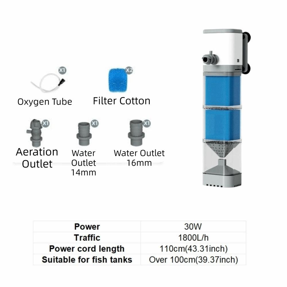 Low Noise Aquarium Filter Pump Removable Fish Stool Filter Collector Aquarium