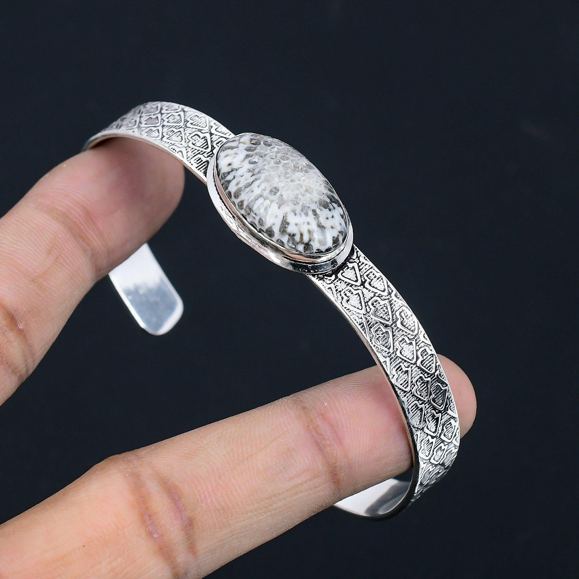 

Sisters Day Deal Natural Stingray Coral 925 Sterling Silver Birthday New Bangle Adjustable