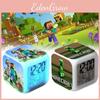 Minecraft Clock Alarm Led Night Light Colourful Changing Desktop Decoration